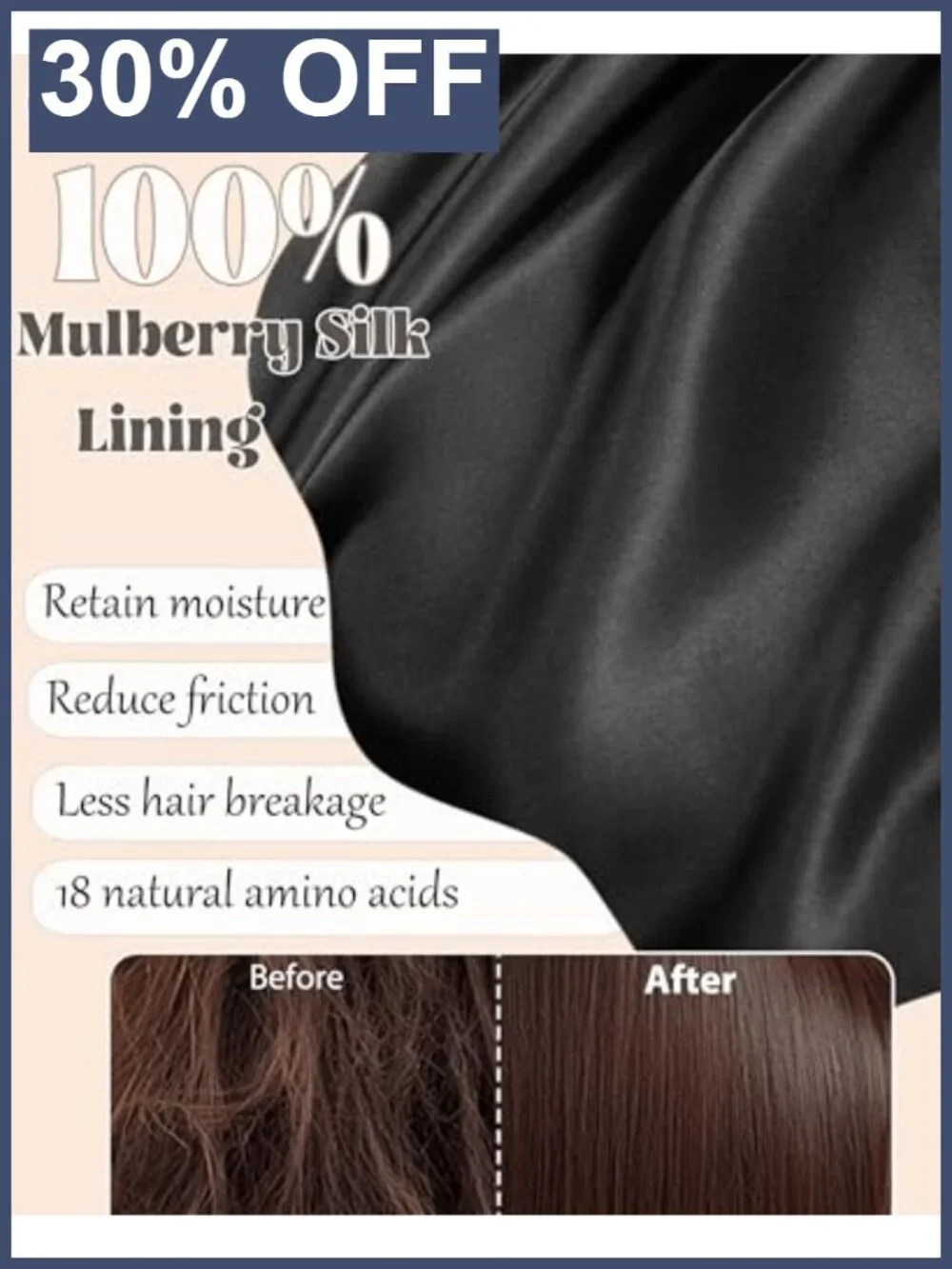22 Momme 100% Mulberry Silk Bonnet Sleep Cap Adjustable Hair Wrap